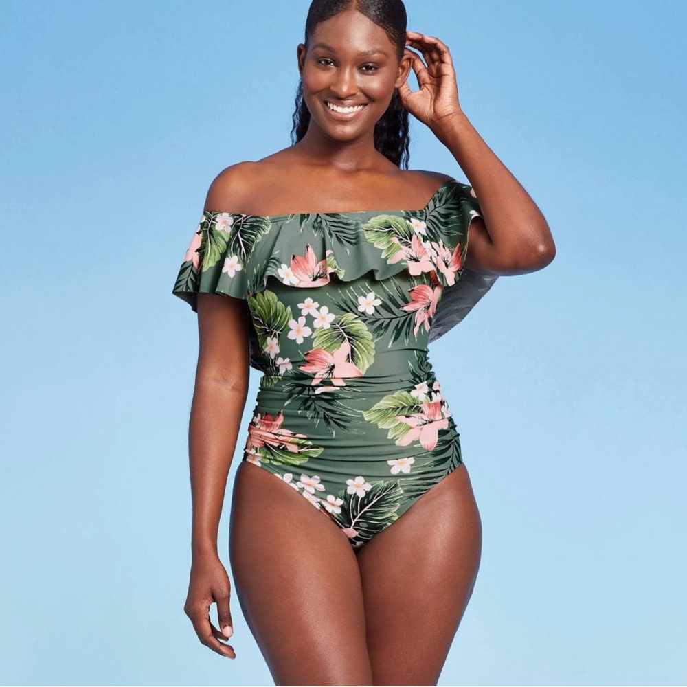 Women’s off the shoulder swimsuit
